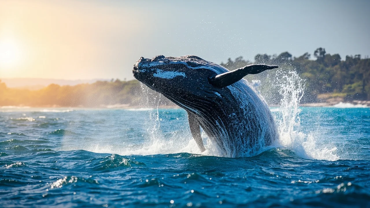 Humpback whale and calf in Hervey Bay, Queensland